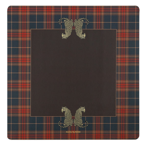 The Leopards Den Mat - Plaid